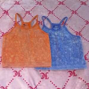 SHEIN Kids' Striped Tank Tops in Blue and Orange
